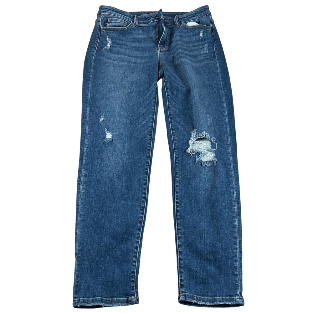 Judy Blue Boyfriend Slim Fit Jeans Womens 11/30-32 Distressed Boho Grunge Street